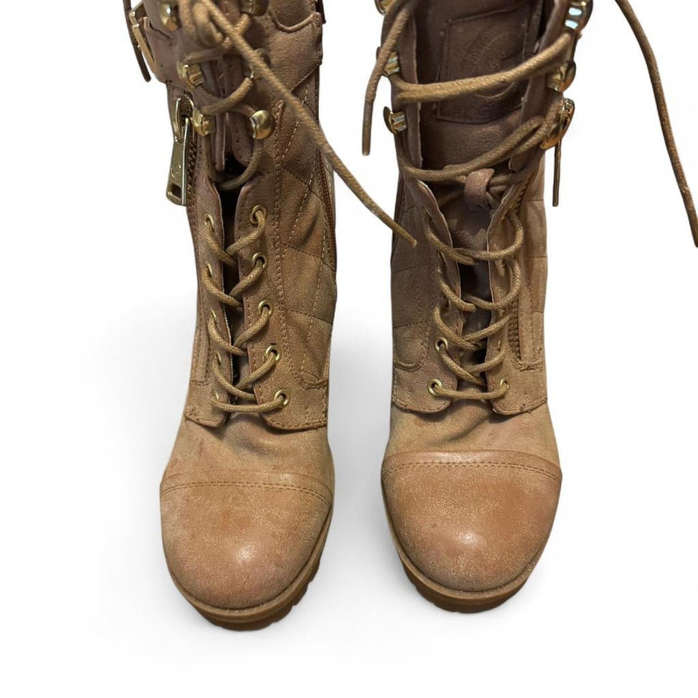 G by guess Round-toe lace-up platform ankle booties